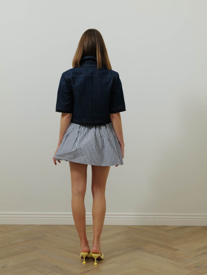 Veste en jean - Short sleeves cropped jacket - Patou