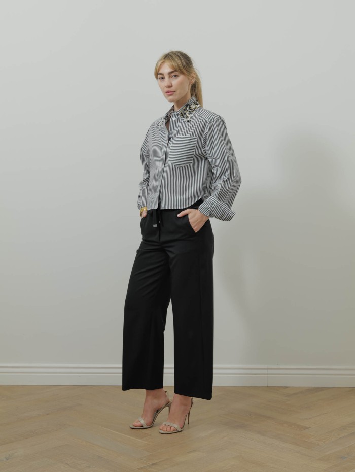 Chemise noire et blanche à rayures - Quagga - Max Mara