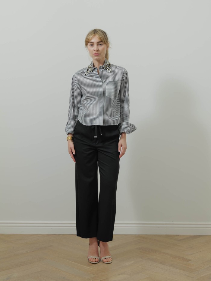 Chemise noire et blanche à rayures - Quagga - Max Mara