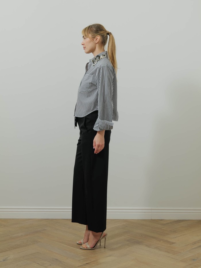 Chemise noire et blanche à rayures - Quagga - Max Mara