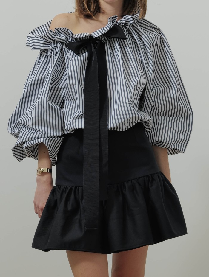 Blouse à rayures - Long sleeves cropped - Patou