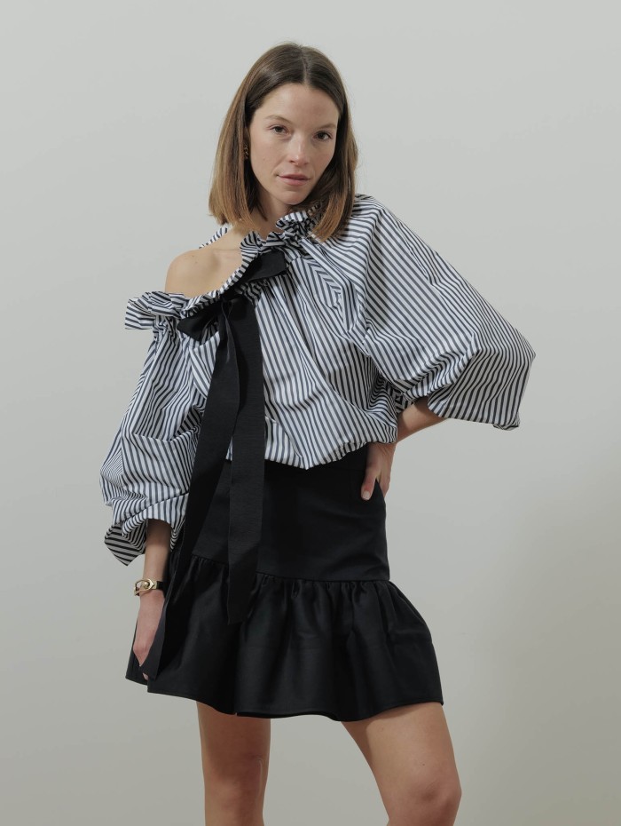 Blouse à rayures - Long sleeves cropped - Patou