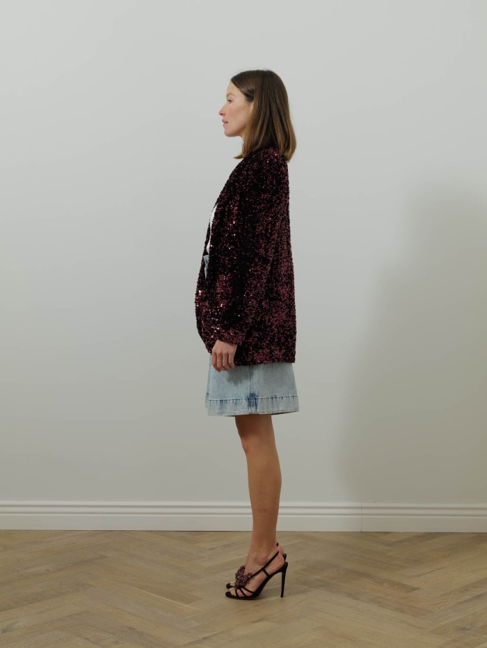 Blazer à sequins - Bordeaux - 26 Avenue