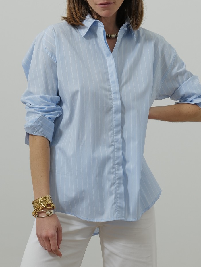 Chemise à rayures en coton - Boyfriend - Andréa Lev