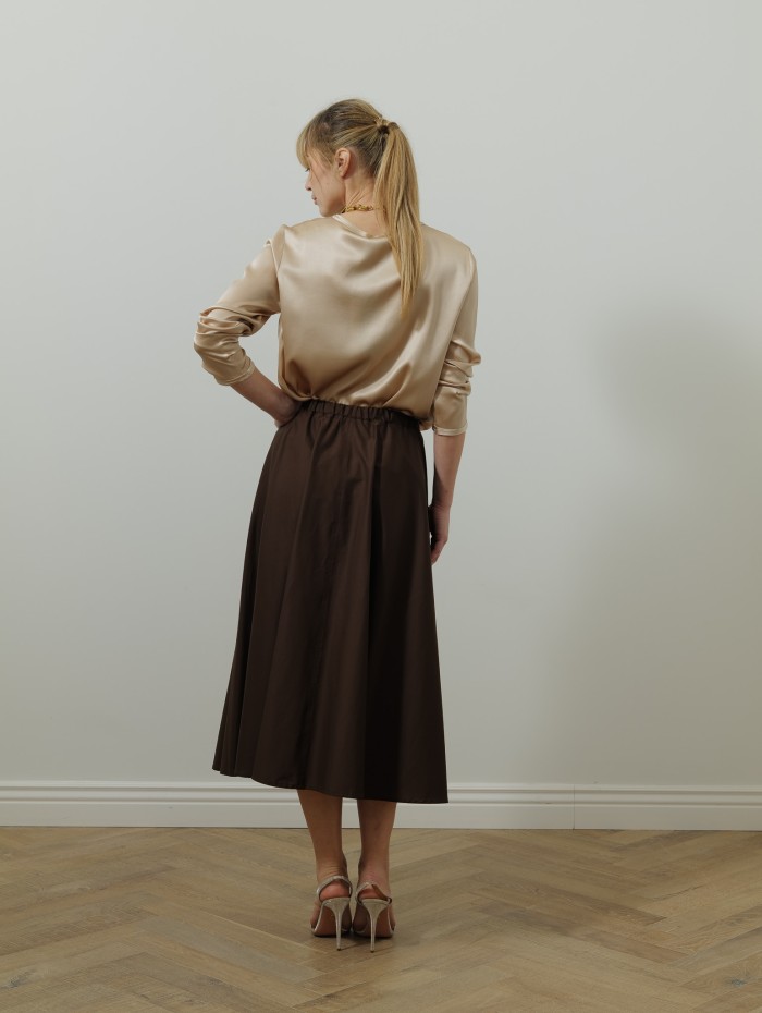 Jupe en coton marron  - Lisa - 26 Avenue