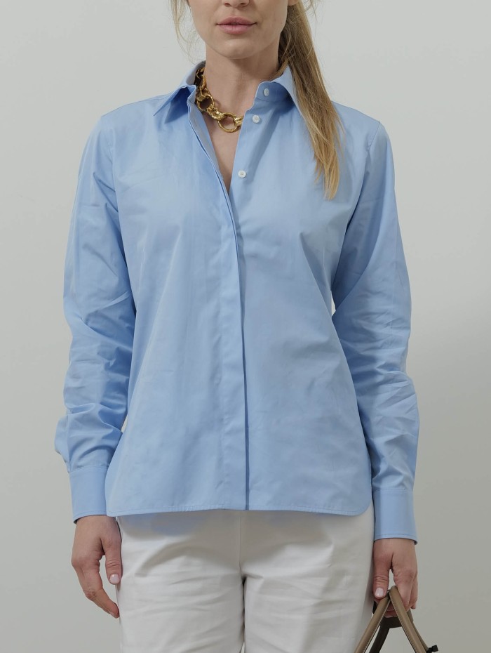 Chemise bleue en coton - Maroso - Max Mara