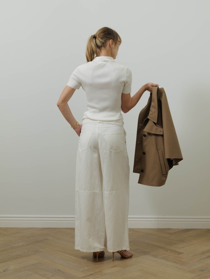 Polo blanc cassé en maille - Marlbero - Max Mara