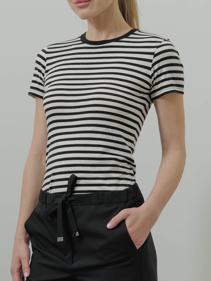 Tee-shirt marinière col rond - Lana - Nili Lotan