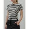 Tee-shirt marinière col rond - Lana - Nili Lotan