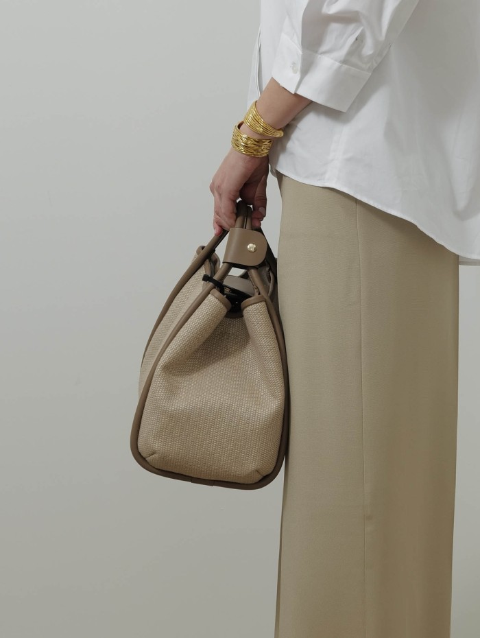 Sac en raphia et en cuir - Mxasuumarine - Max Mara