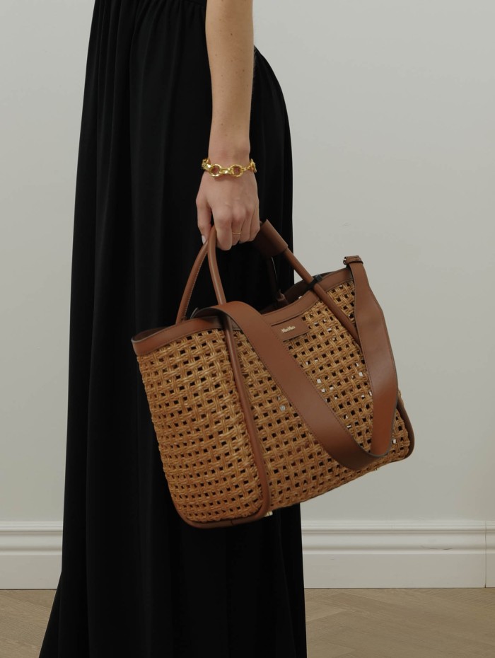 Sac en raphia et cuir - Mxamarinecesto - Max Mara