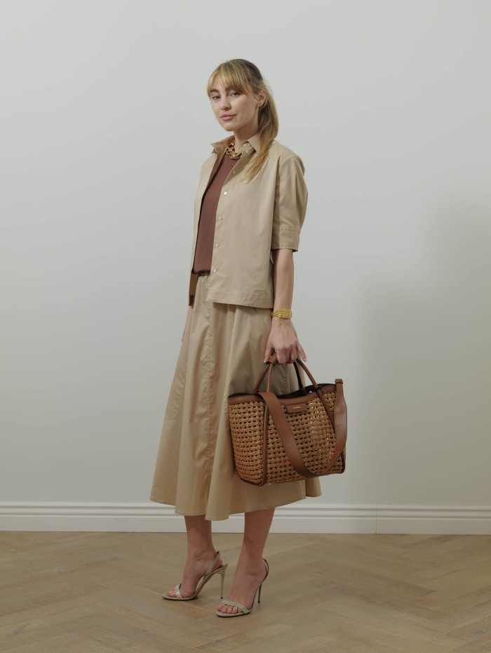 Sac en raphia et cuir - Mxamarinecesto - Max Mara