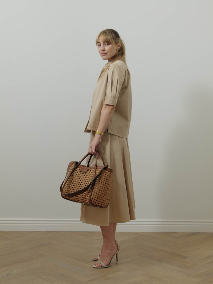 Sac en raphia et cuir - Mxamarinecesto - Max Mara
