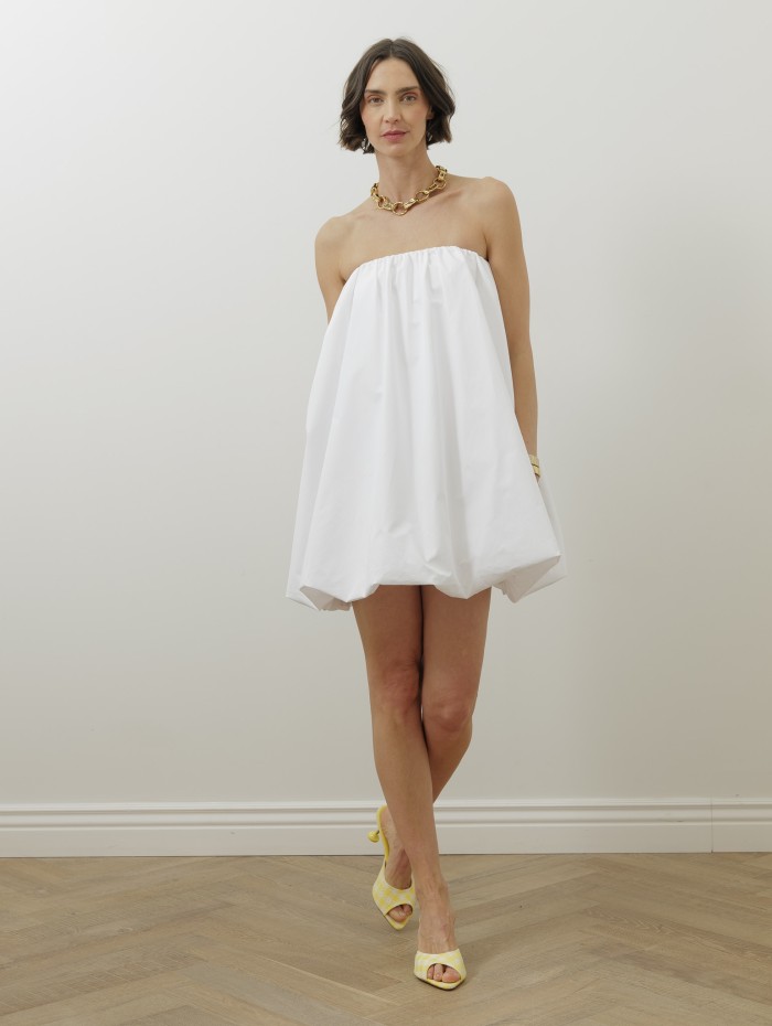 Robe blanche bustier - Volume bustier dress - Patou