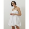 Robe blanche bustier - Volume bustier dress - Patou