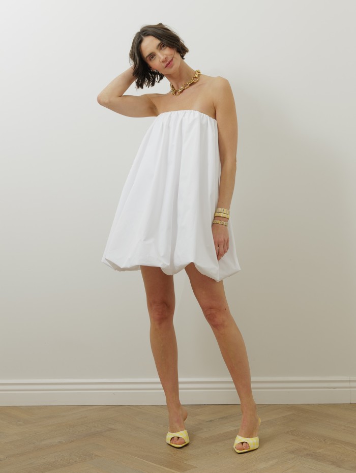 Robe blanche bustier - Volume bustier dress - Patou