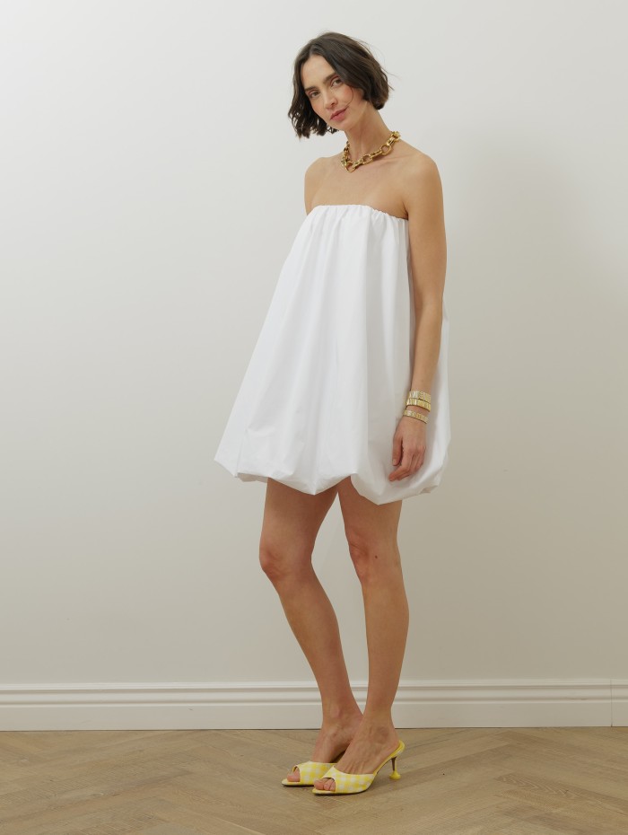 Robe blanche bustier - Volume bustier dress - Patou