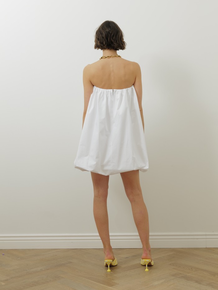 Robe blanche bustier - Volume bustier dress - Patou