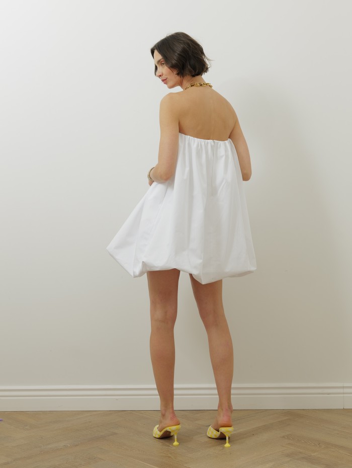 Robe blanche bustier - Volume bustier dress - Patou