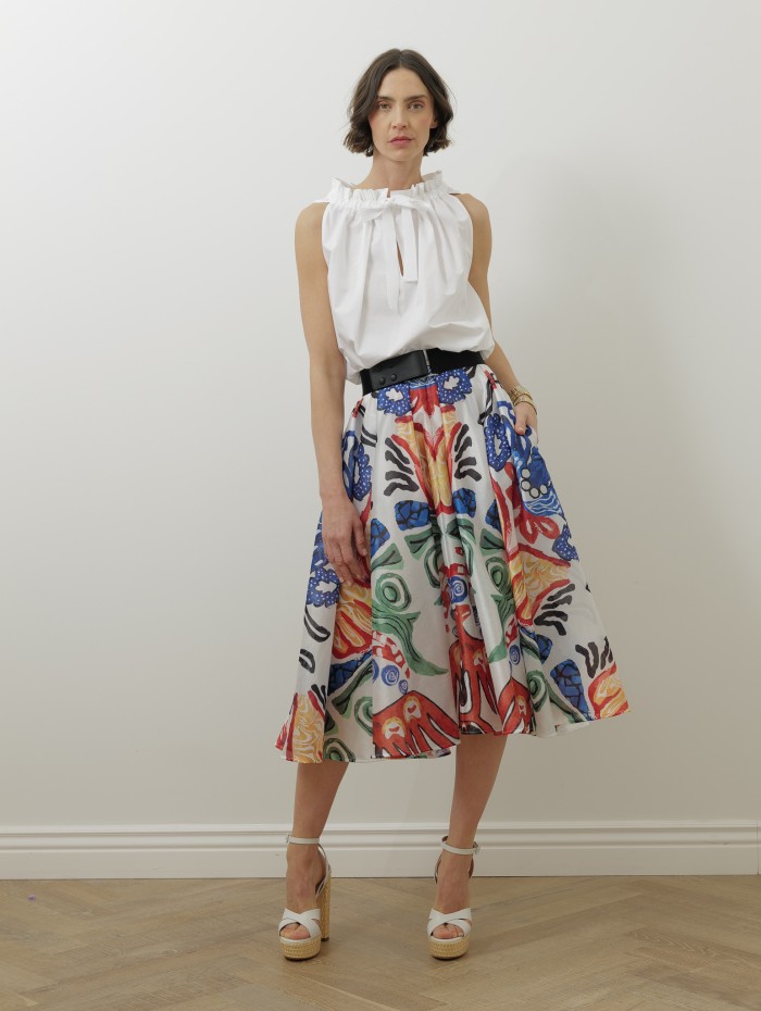 Top blanc en coton - Gg sleeveless top - Patou