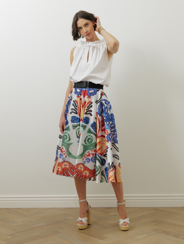 Top blanc en coton - Gg sleeveless top - Patou