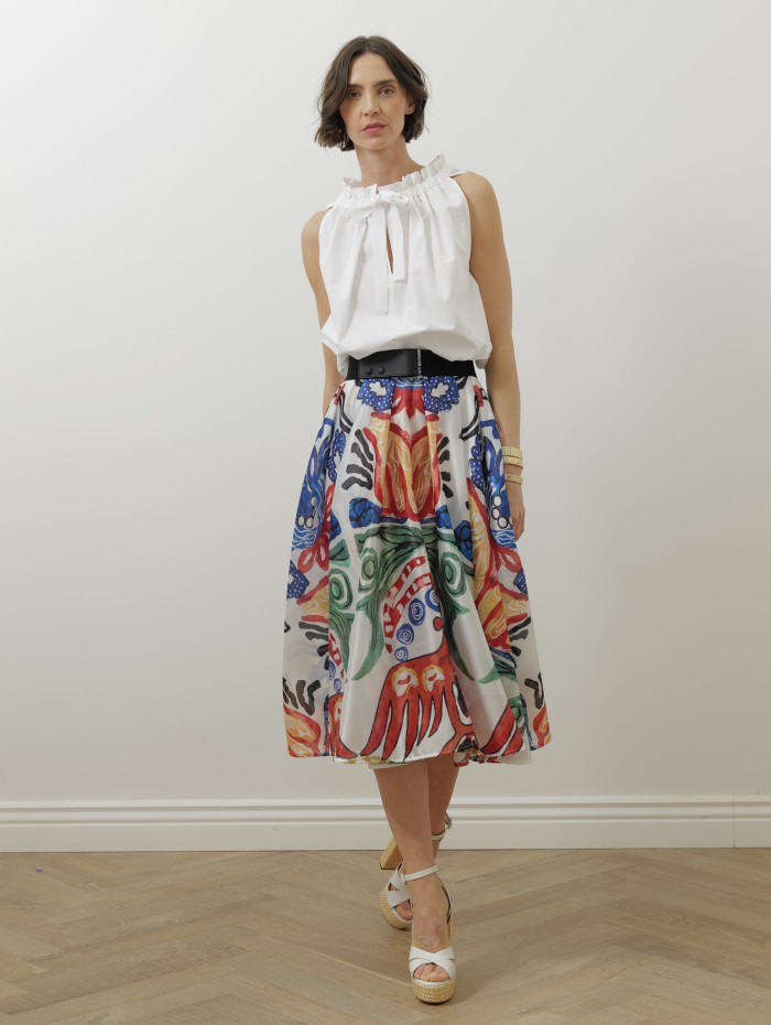 Top blanc en coton - Gg sleeveless top - Patou