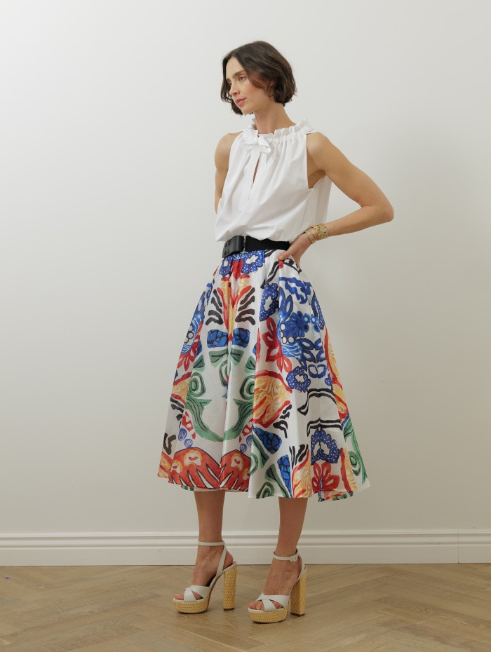 Top blanc en coton - Gg sleeveless top - Patou