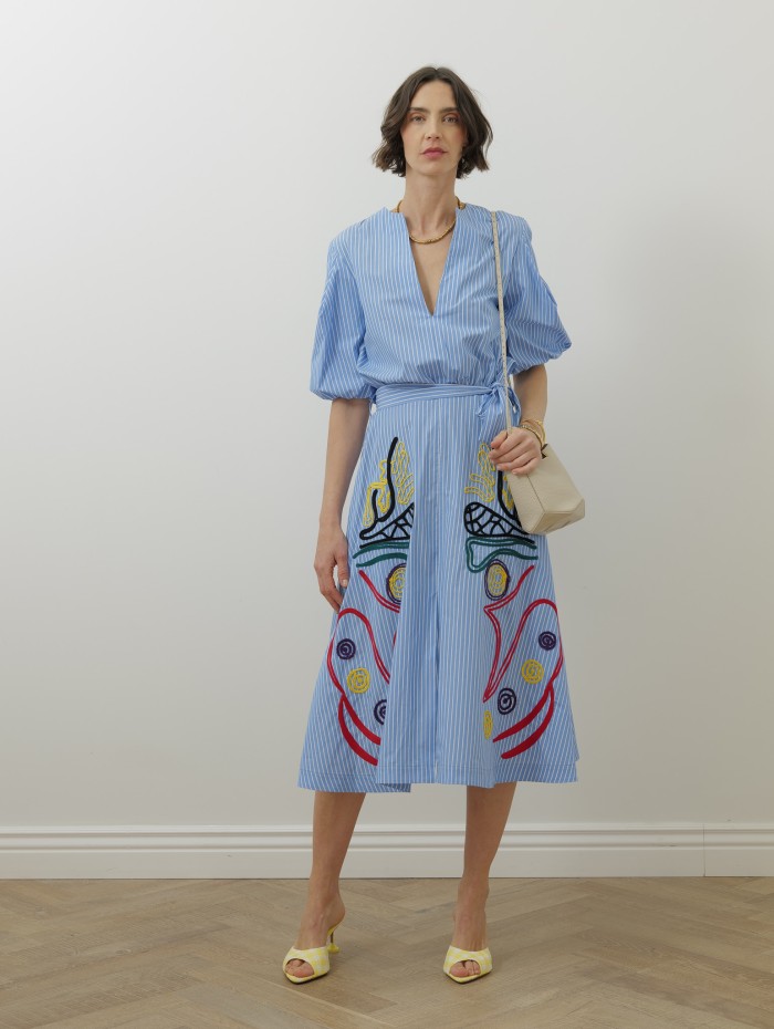 Robe à rayures - Bleu - Stella Jean