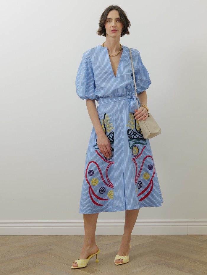 Robe à rayures - Bleu - Stella Jean
