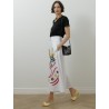 Pantalon blanc - Broderie - Stella Jean