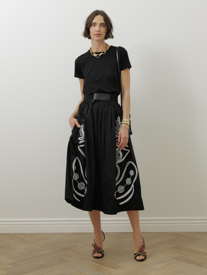 Jupe noire - Broderie - Stella Jean