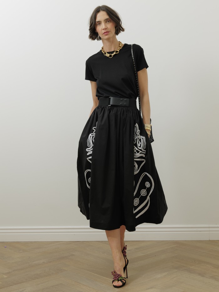 Jupe noire - Broderie - Stella Jean