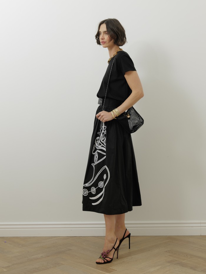 Jupe noire - Broderie - Stella Jean