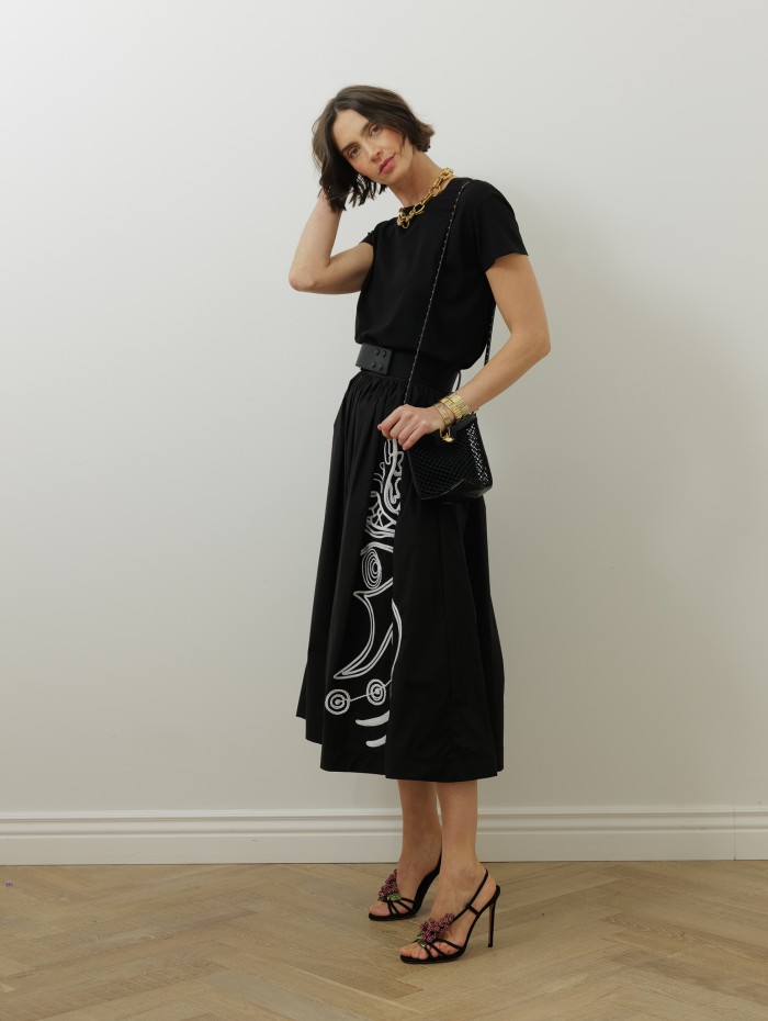 Jupe noire - Broderie - Stella Jean