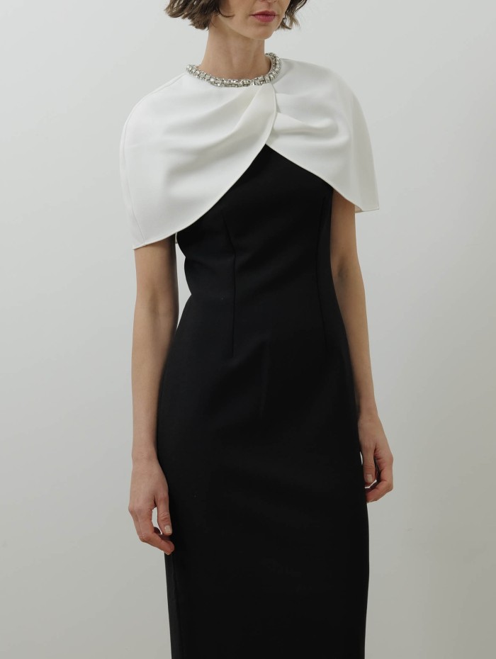 Roland Mouret - Robe cocktail en crêpe avec cape