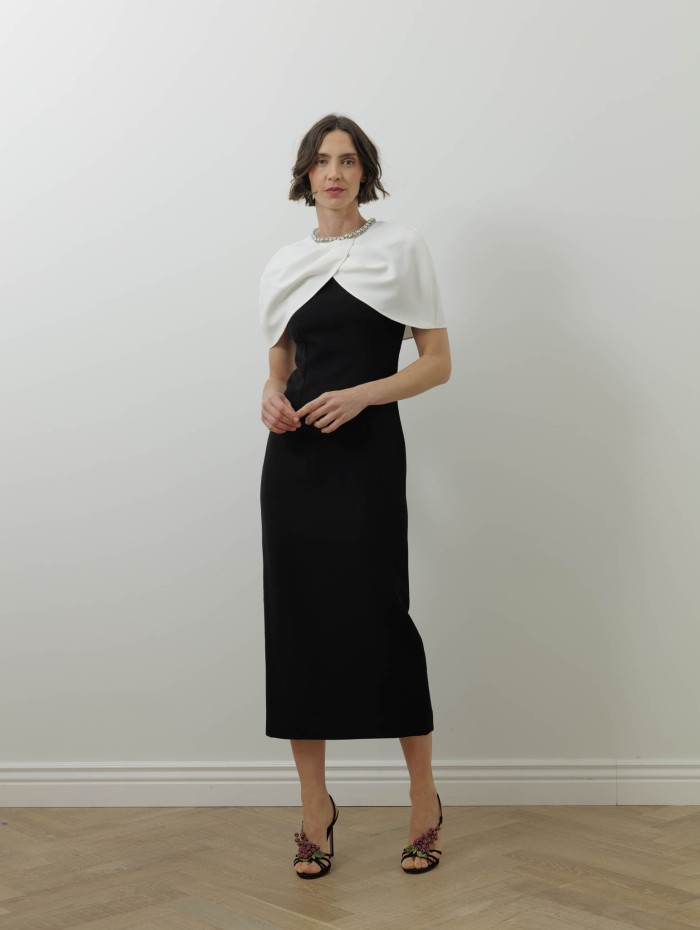 Roland Mouret - Robe cocktail en crêpe avec cape
