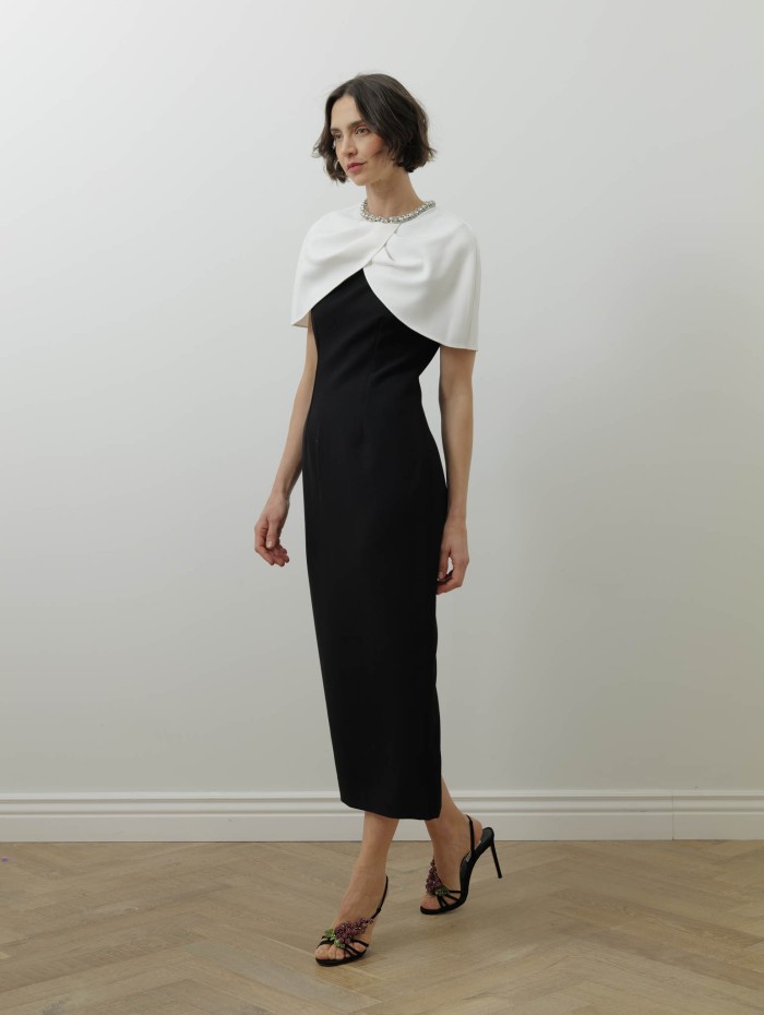 Roland Mouret - Robe cocktail en crêpe avec cape