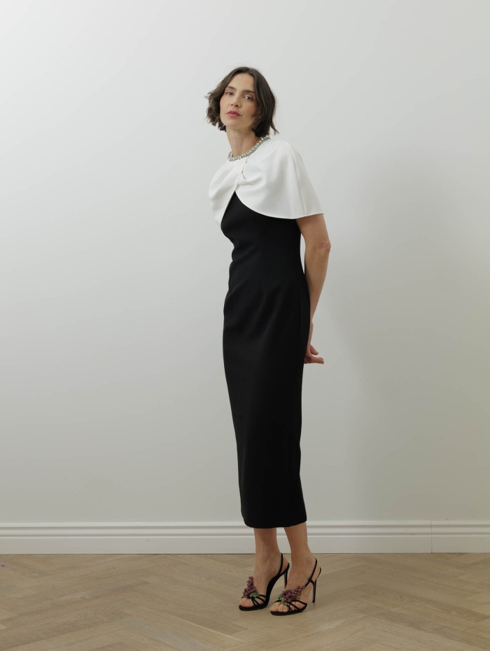 Roland Mouret - Robe cocktail en crêpe avec cape