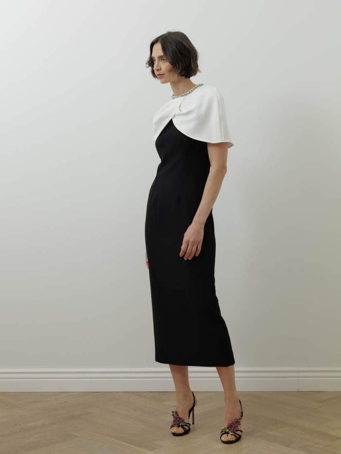 Roland Mouret - Robe cocktail en crêpe avec cape