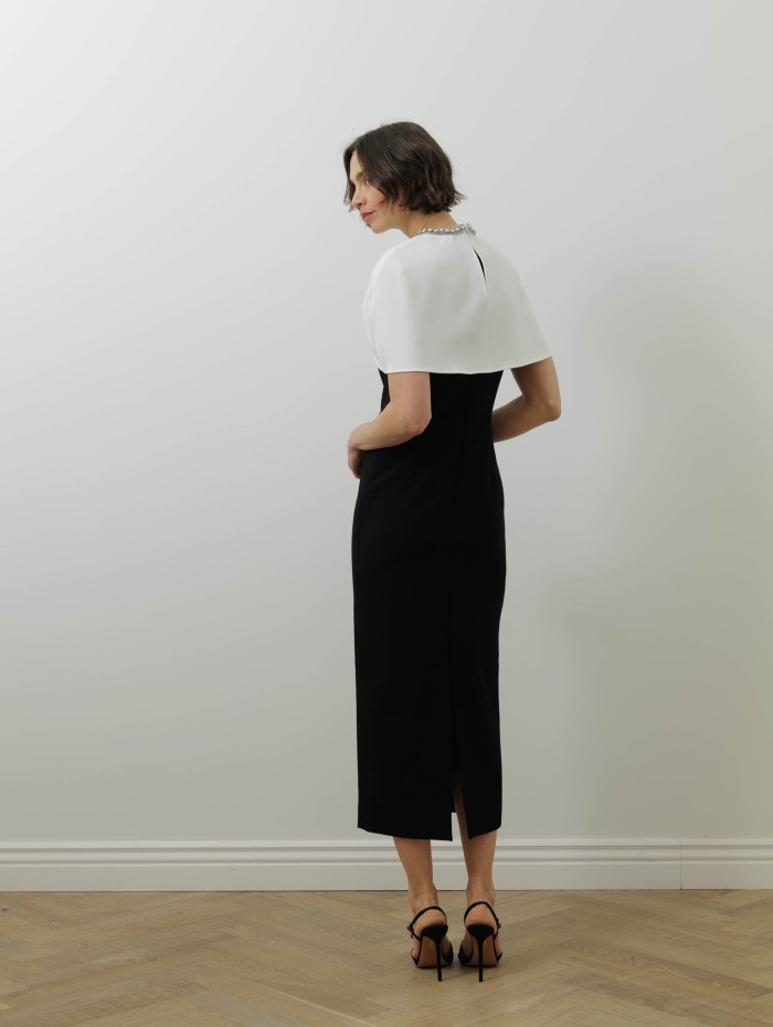 Roland Mouret - Robe cocktail en crêpe avec cape