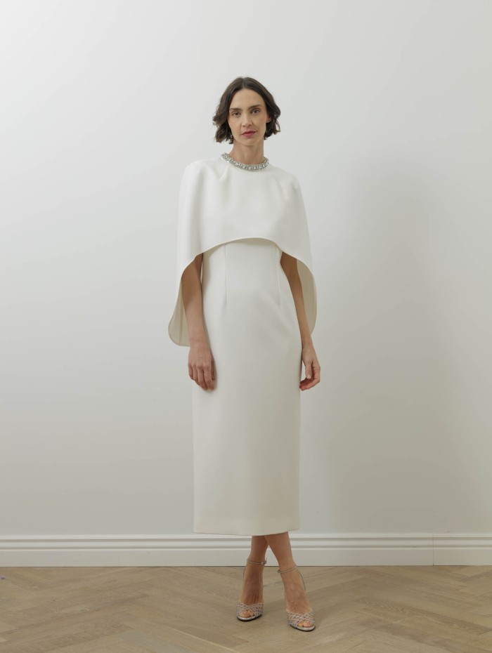 Roland Mouret - Robe midi blanche en crêpe