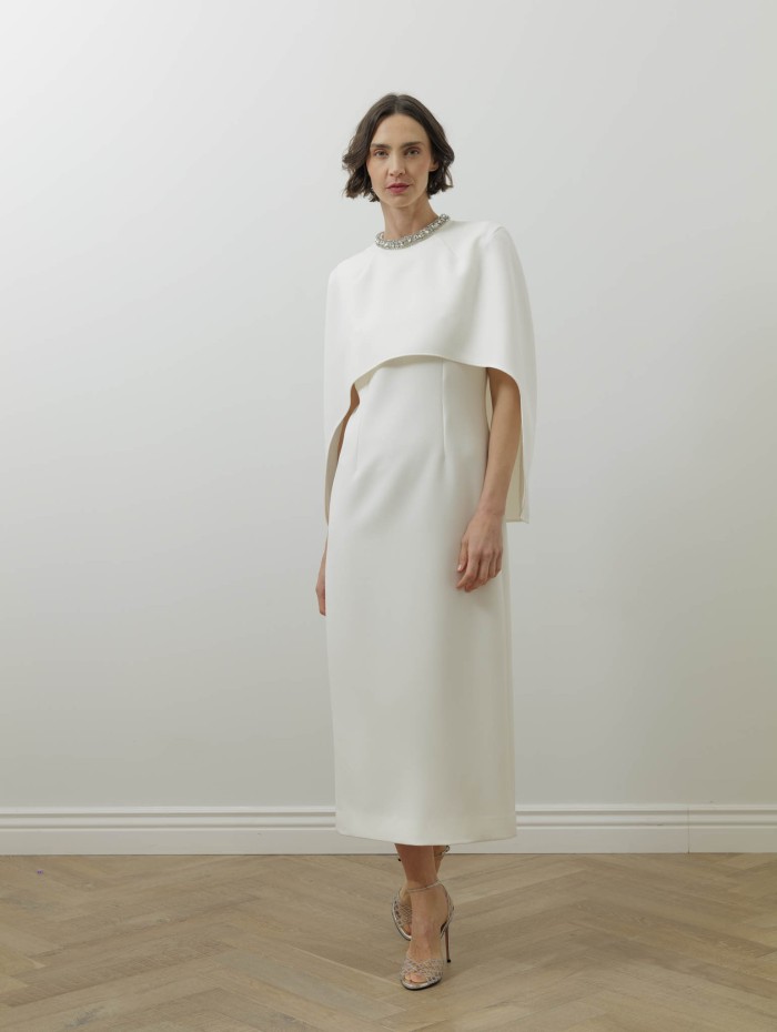 Roland Mouret - Robe midi blanche en crêpe