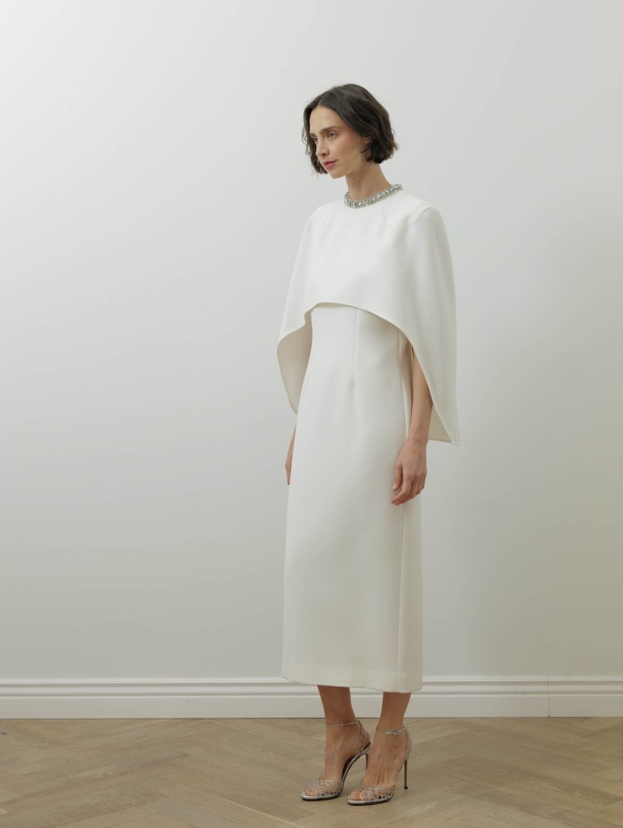 Roland Mouret - Robe midi blanche en crêpe