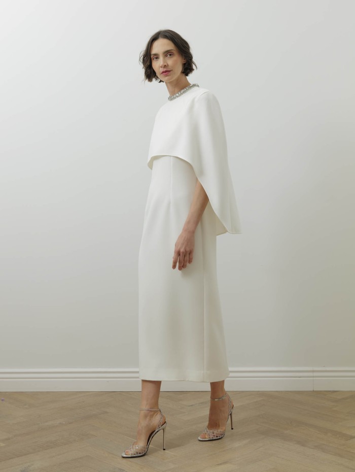 Roland Mouret - Robe midi blanche en crêpe