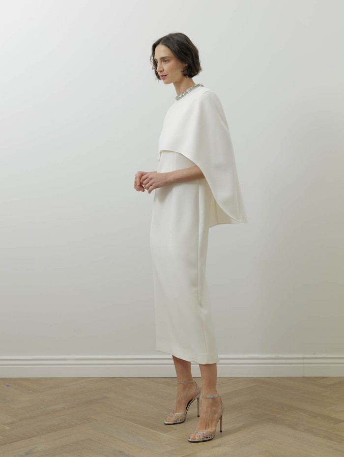 Roland Mouret - Robe midi blanche en crêpe