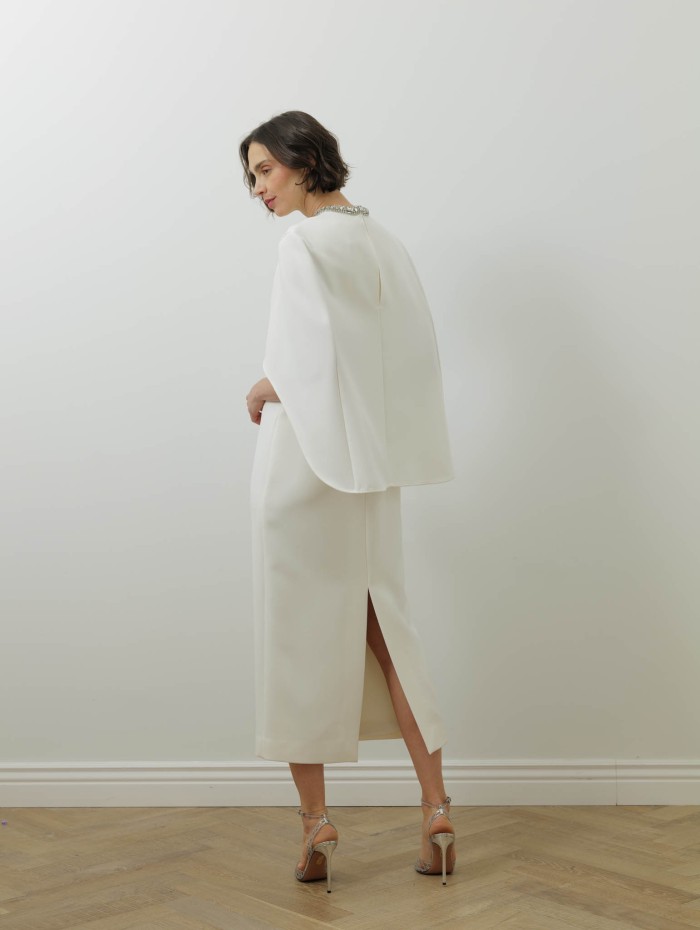 Roland Mouret - Robe midi blanche en crêpe