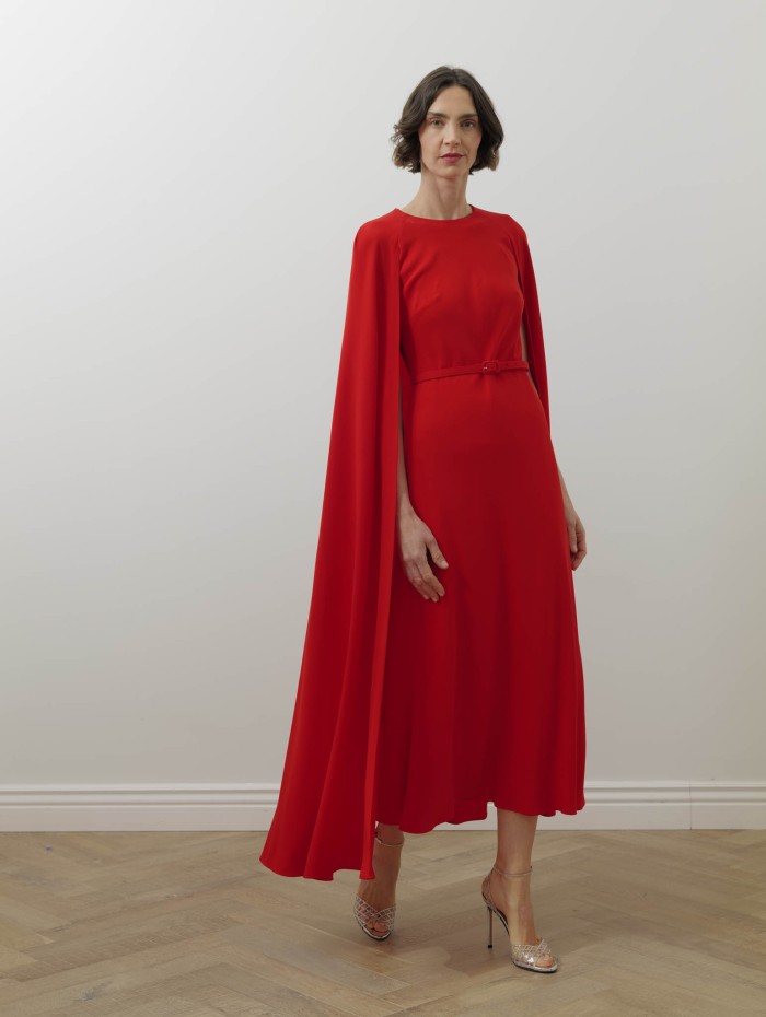 Robe longue cape - Cady léger - Rolland Mouret