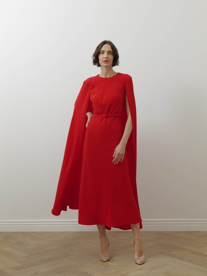 Robe longue cape - Cady léger - Rolland Mouret