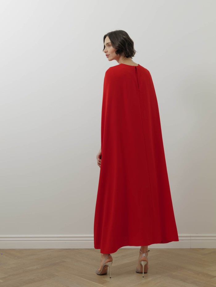 Robe longue cape - Cady léger - Rolland Mouret