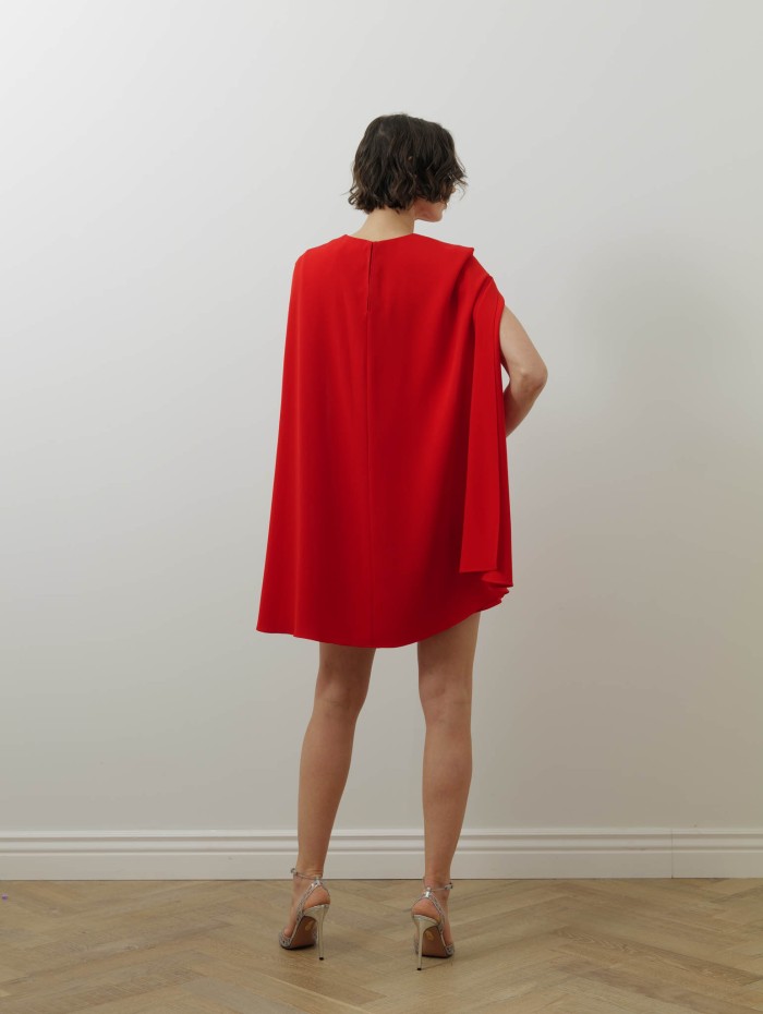 Robe mi-longue cape - Rouge - Roland Mouret